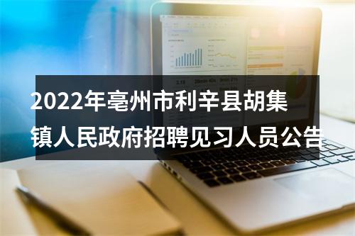 2022年亳州市利辛县胡集镇人民政府招聘见习人员公告 图片