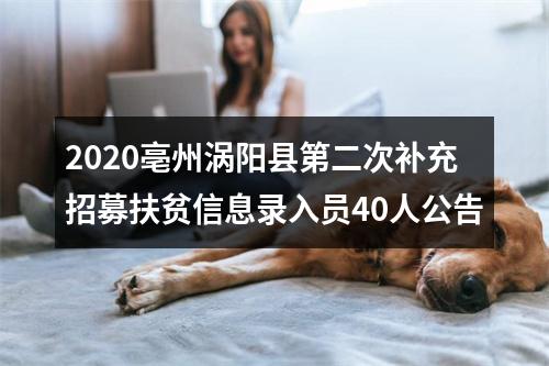 2020亳州涡阳县第二次补充招募扶贫信息录入员40人公告 图片