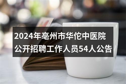 2024年亳州市华佗中医院公开招聘工作人员54人公告 图片