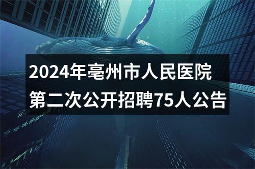 2024年亳州市人民医院第二次公开招聘75人公告 图片