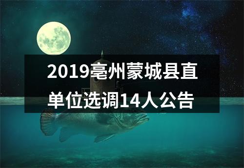 2019亳州蒙城县直单位选调14人公告 图片